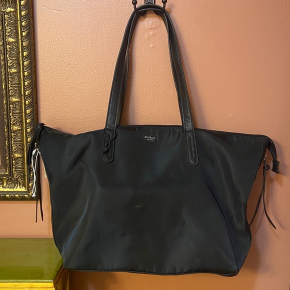 Botkier Black Nylon Tote Weekender Gym Overnight Bag 12x12 GUC - Picture 3 of 11